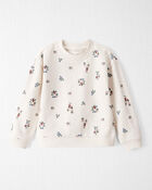Toddler Girl Organic Cotton French Terry Sweatshirt in Berry Blossom Print, image 1 of 5 slides