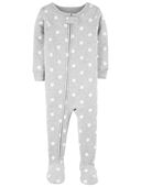 Grey - Toddler Polka Dot Cotton 1-Piece Pajama