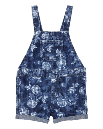 Toddler Iconic Denim Floral Shortalls - Blue, 