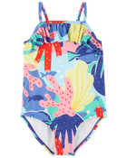 Toddler 1-Piece Coral Swimsuit, image 6 of 7 slides