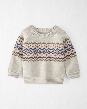 Baby Organic Cotton Fair Isle Sweater, 