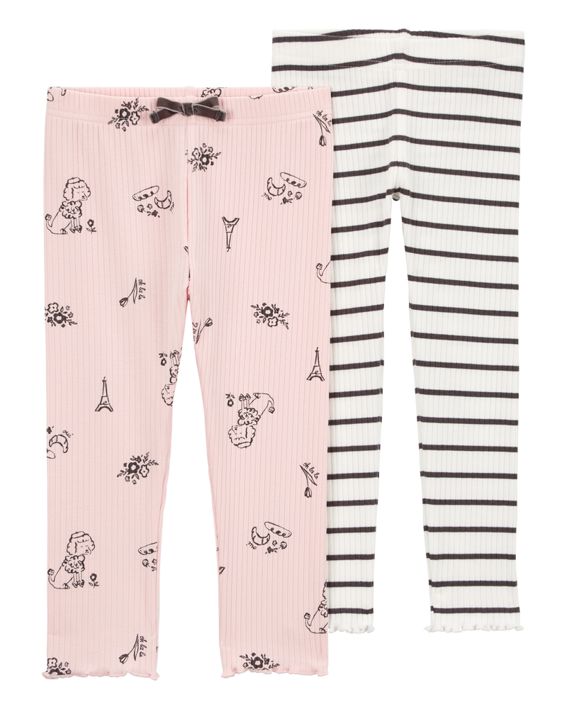 Baby 2-Pack Printed Leggings Set, image 1 of 3 slides