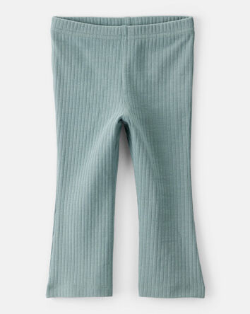 Baby Girl Cotton Flare Leggings - Green, 