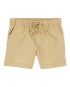 Baby Pull-On Poplin Shorts - Khaki, image 1 of 4 slides