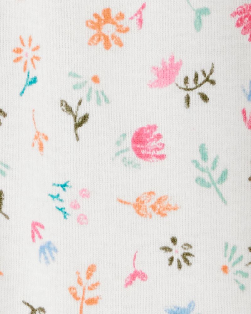 Baby Girl Floral Print Snug Fit Cotton Footie 1-Piece Pajamas, image 2 of 4 slides