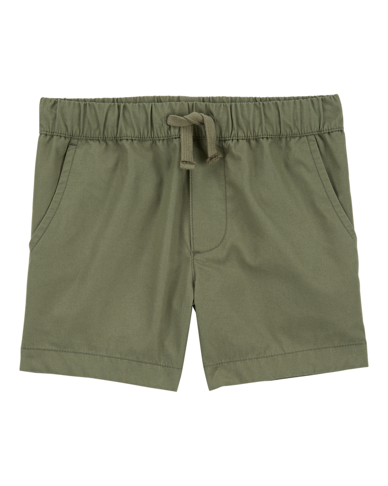 Baby Pull-On Poplin Shorts - Green, image 1 of 4 slides