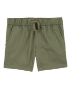 Baby Pull-On Poplin Shorts - Green, image 1 of 4 slides