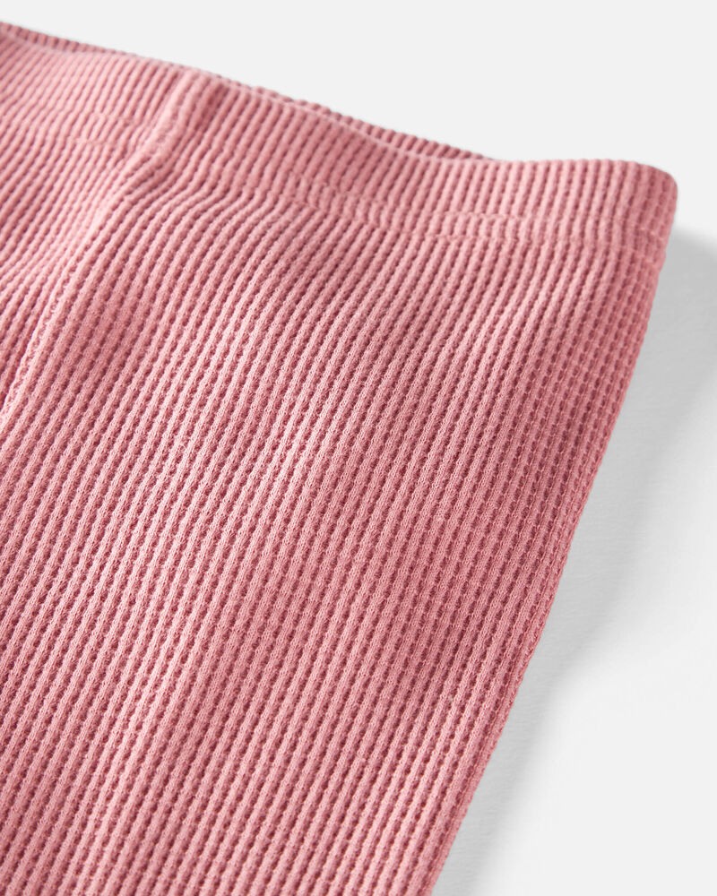 Baby Waffle Knit Pajamas Set Made with Organic Cotton in Dark Blush, image 2 of 5 slides