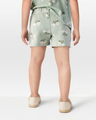 Toddler Girl Floral Pull-On French Terry Shorts - Green, image 3 of 6 slides