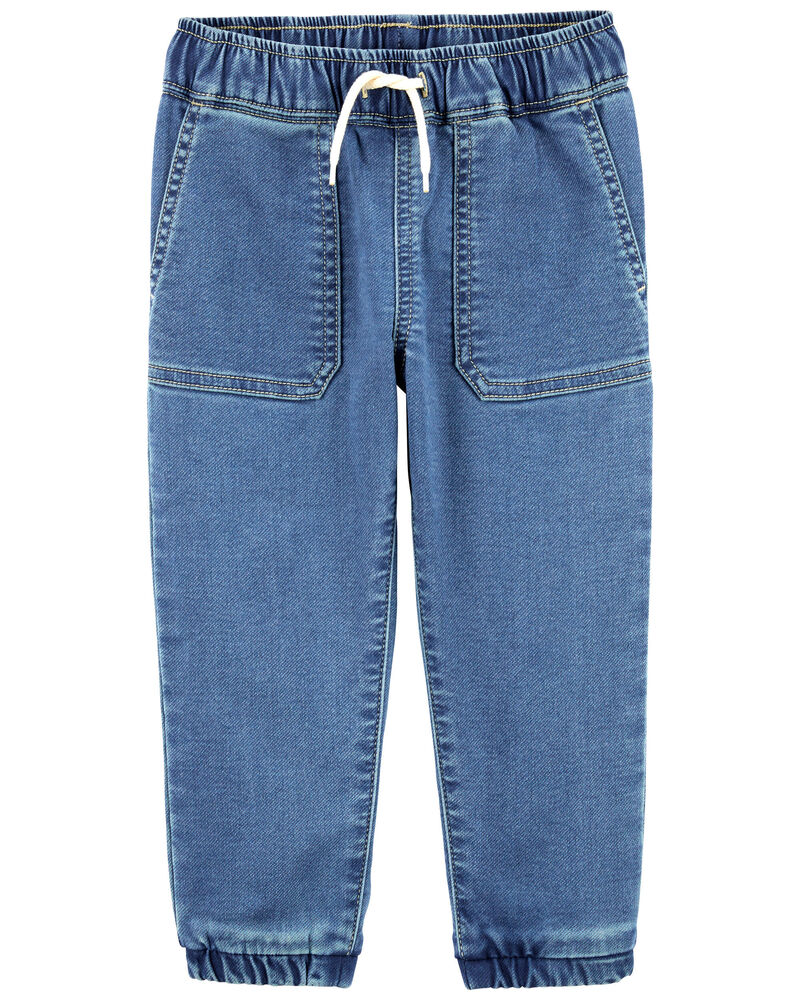 Baby Knit-Like Denim Drawstring Joggers
, image 1 of 5 slides