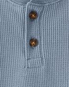 Baby Boy Long-Sleeve Henley Shirt - Blue, image 2 of 3 slides