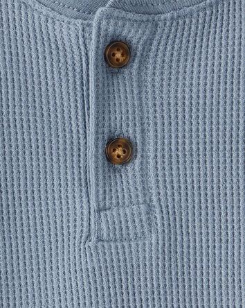 Baby Boy Long-Sleeve Henley Shirt - Blue, 