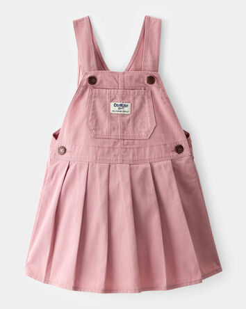 Toddler Pleated 100% Cotton Jumper Dress - Pink, 
