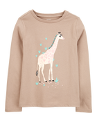 Girls Giraffe Cotton Blend Graphic Tee, image 1 of 3 slides