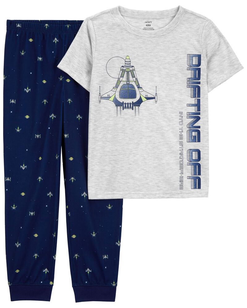 Kid 2-Piece Space Loose Fit Pajamas, image 1 of 3 slides