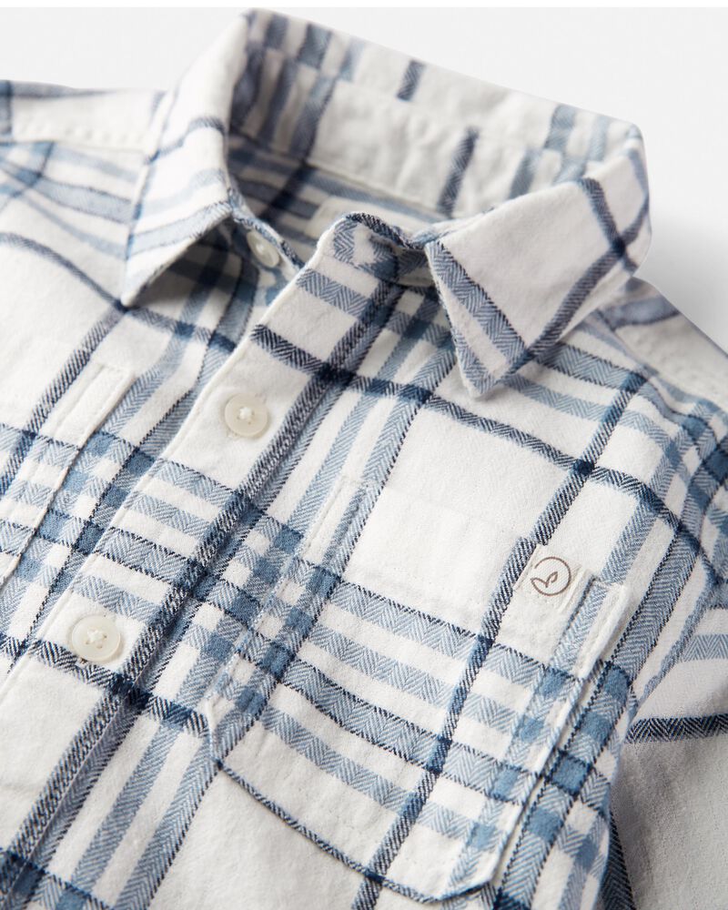 Toddler Organic Cotton Cozy Flannel Button-Front Shirt
, image 2 of 4 slides