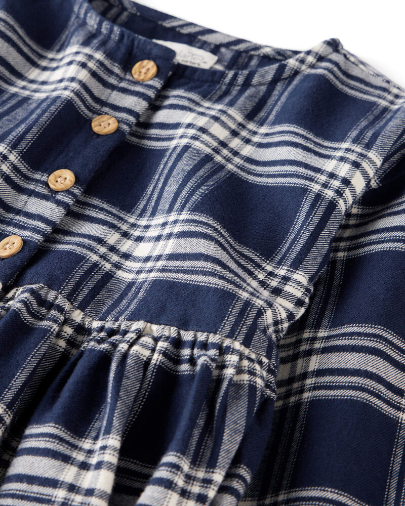 Baby Girl Organic Cotton Flannel Dress , image 4 of 7 slides