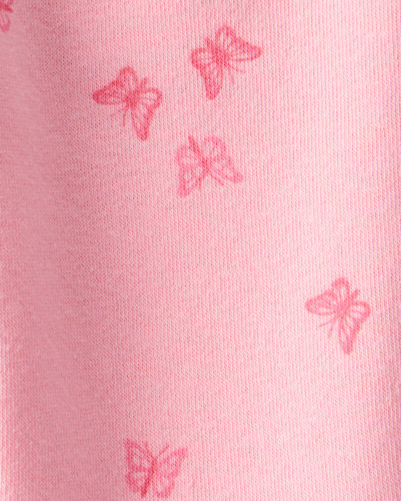 Baby Girl Butterfly Print Fleece Drawstring Joggers - Pink, image 3 of 4 slides