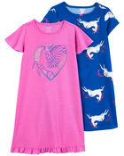 Kid 2-Pack Nightgowns, image 1 of 2 slides