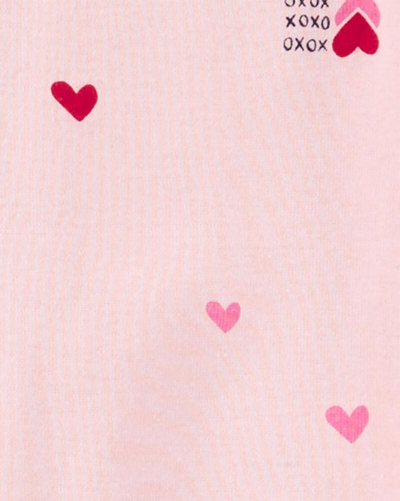 Baby Heart Print Valentine's Day Cotton 1-Piece Pajamas, image 2 of 3 slides