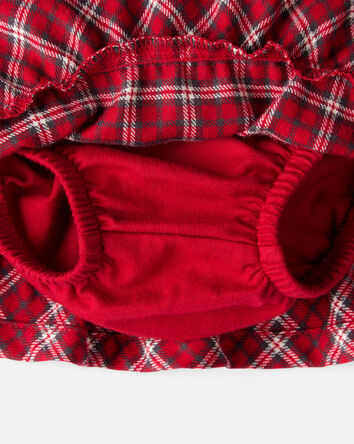Baby Girl Plaid Cotton Skort - Red, 
