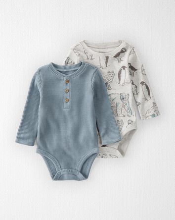 Baby 2-Pack Organic Cotton Bodysuits, 