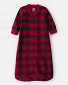 Baby Checkered Print Loose Fit Long-Sleeve Wearable Blanket, image 1 of 4 slides