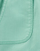 Baby Pull-On Twill Shorts - Turquoise, image 3 of 4 slides