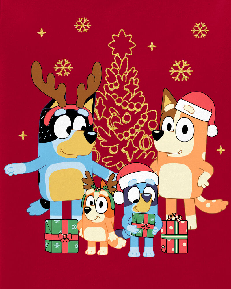 Toddler Girl Christmas Bluey™ Long-Sleeve Graphic Tee - Red, image 2 of 2 slides