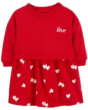 Baby Love Hearts French Terry Dress, 