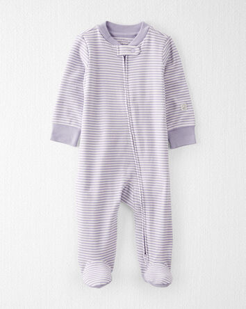 Baby  Organic Cotton Striped Sleep & Play Pajamas 
, 