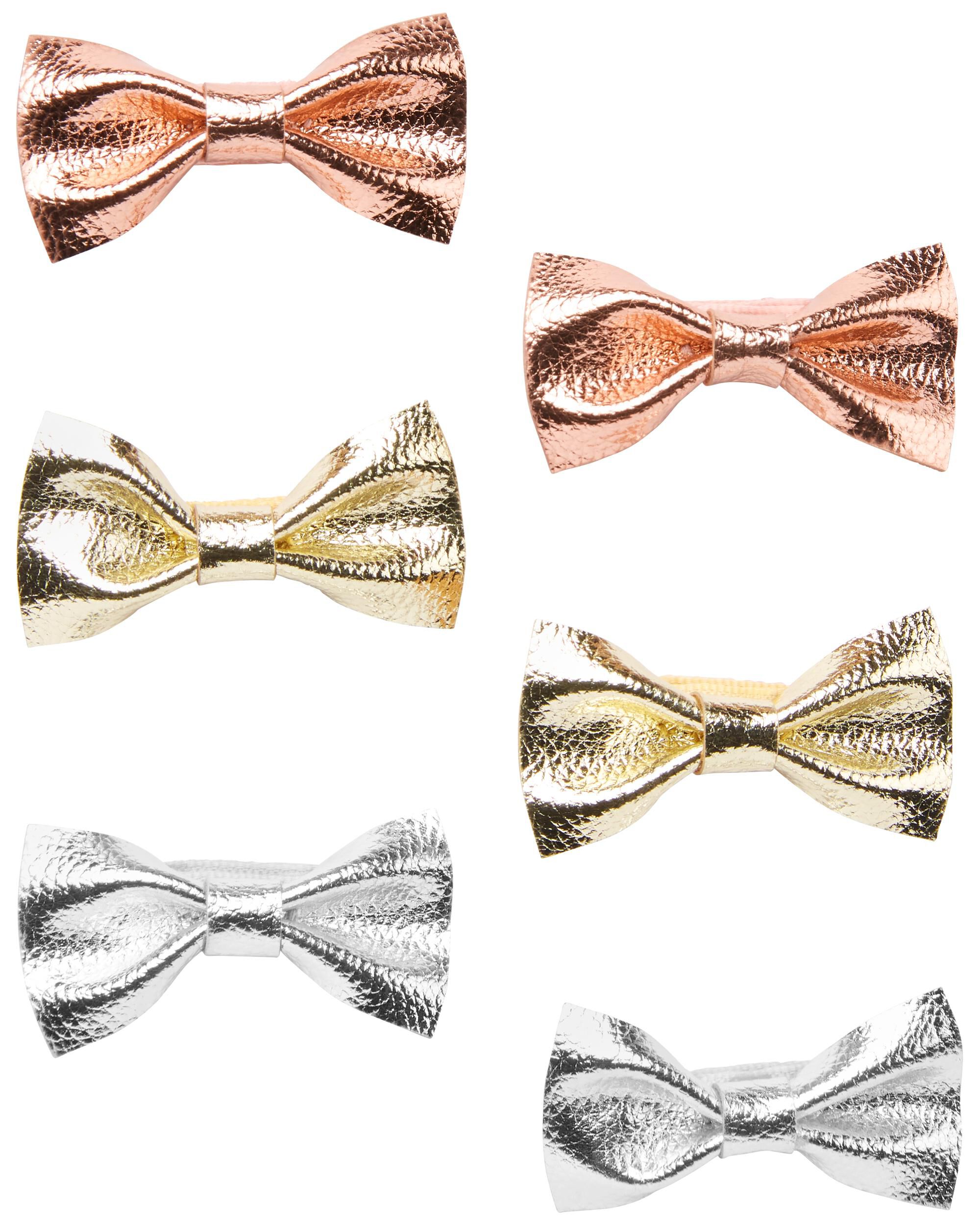 Metallic Baby 6 Pack Bow Hair Clips carters