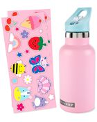 Stainless Steel Canteen Bottle With Stickers - Pink, image 3 of 4 slides