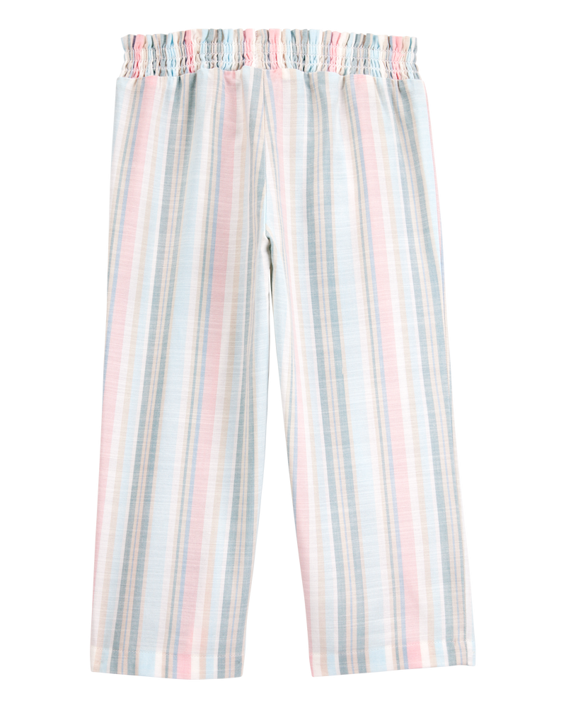 Toddler Girl Striped Linen Look-Alike Tie-Waist Pants, image 4 of 6 slides