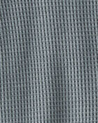 Baby Waffle Knit Sleep & Play Pajamas Made with Organic Cotton in Aqua Slate, image 2 of 4 slides