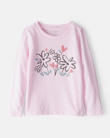Toddler Girl Flower Bloom Long-Sleeve Graphic Tee - Pink, 