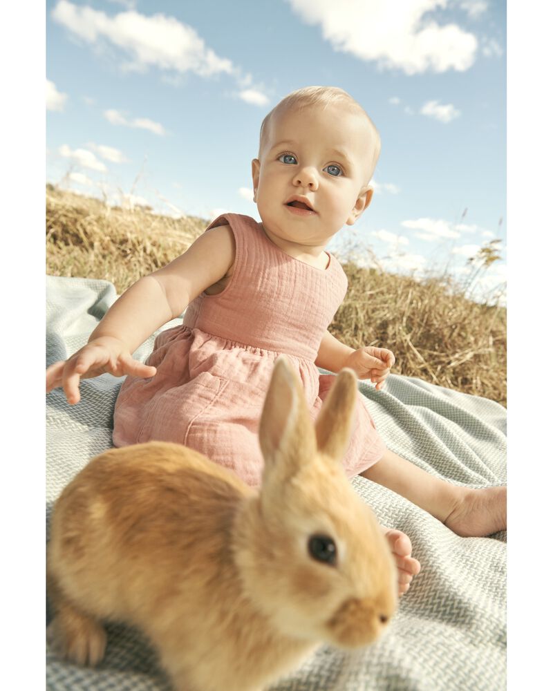 Baby Organic Cotton Gauze Pocket Dress, image 2 of 7 slides