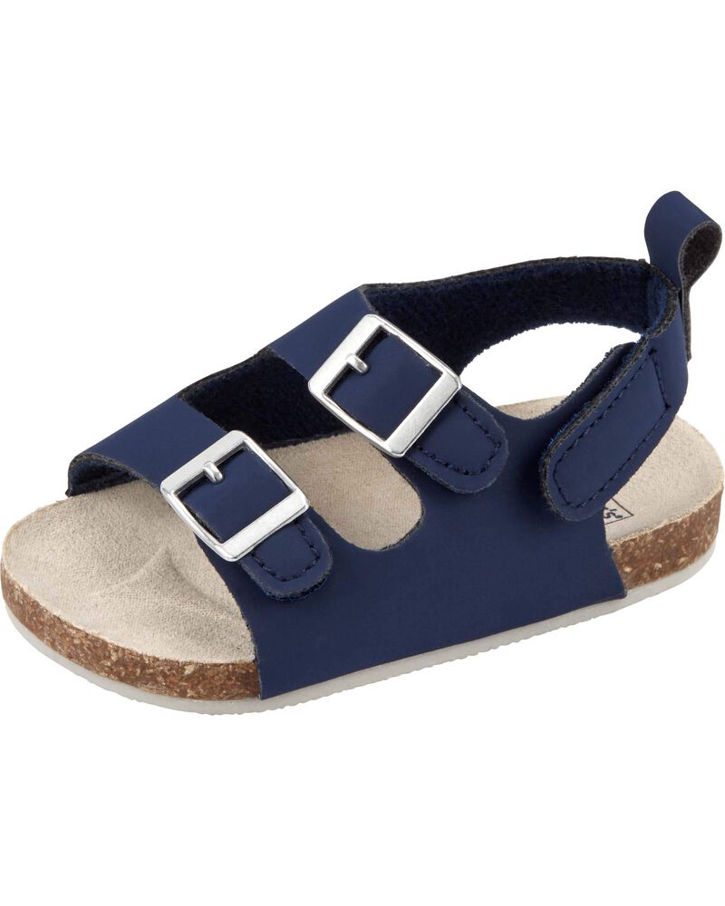 Baby Buckle Faux Cork Sandals, image 6 of 6 slides