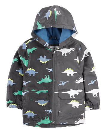 Toddler Dinosaur Color Changing Rain Jacket - Grey, 