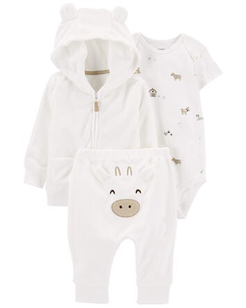 Baby 3-Piece Terry Little Cardigan Set, 