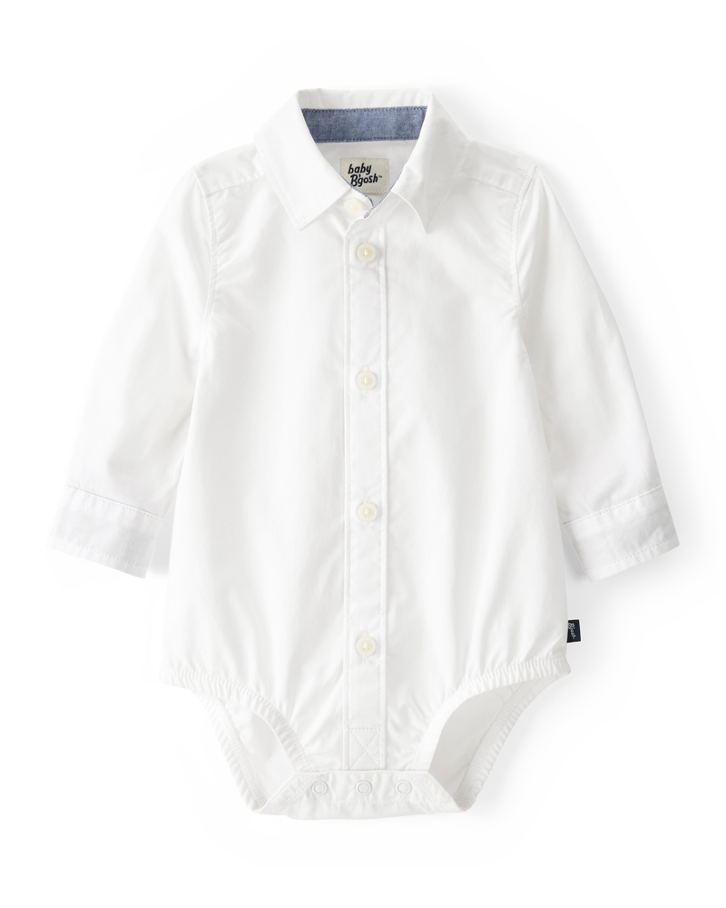 Baby Button-Front Long Sleeve Bodysuit, image 1 of 4 slides