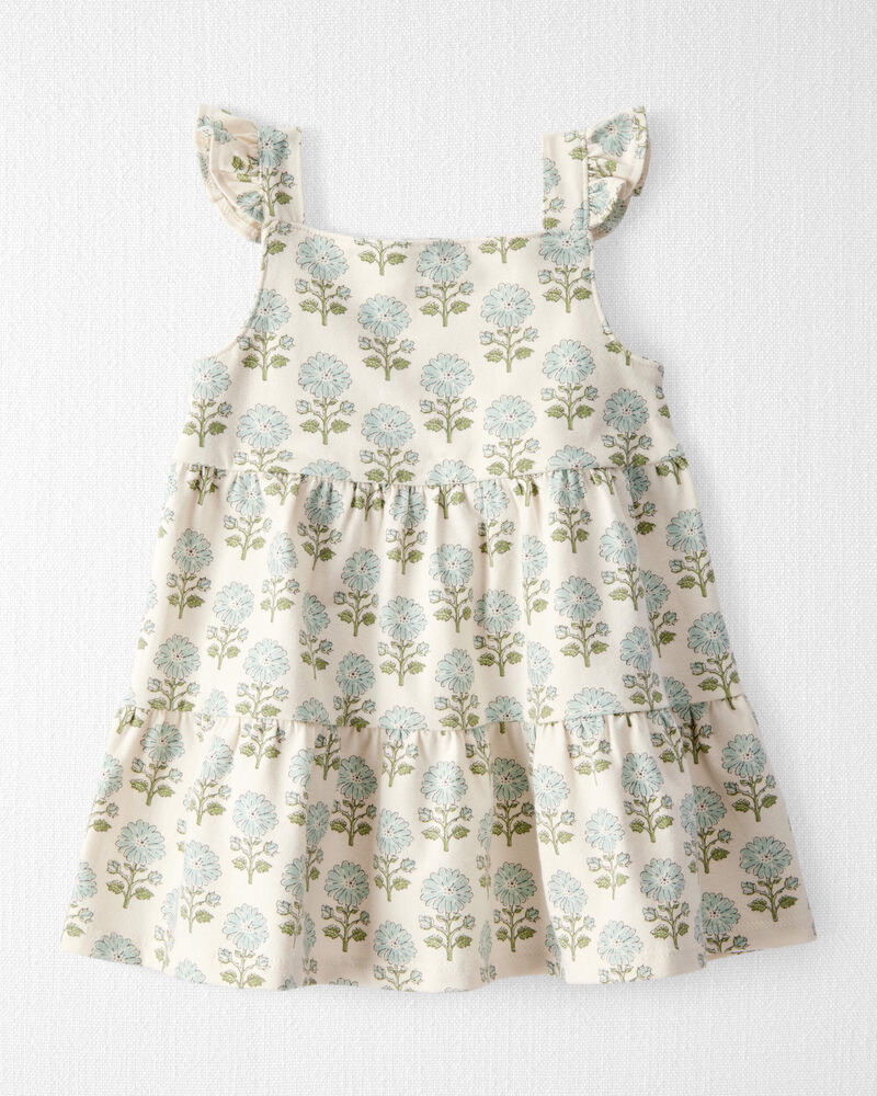 Baby Organic Cotton Floral-Print Dress, image 1 of 6 slides