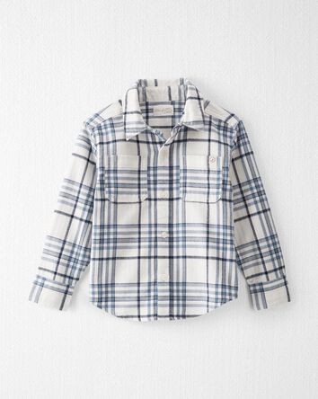 Toddler Organic Cotton Cozy Flannel Button-Front Shirt
, 
