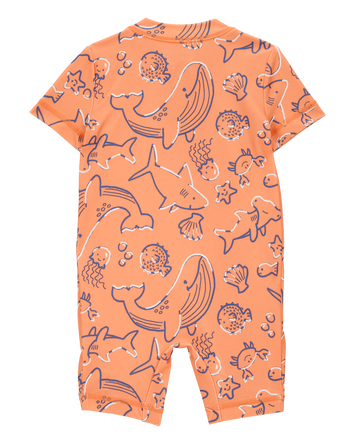 Baby Boy 1-Piece Whale Print Rashguard, 