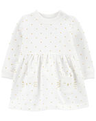 Baby Polka Dot Fleece Dress, image 1 of 5 slides