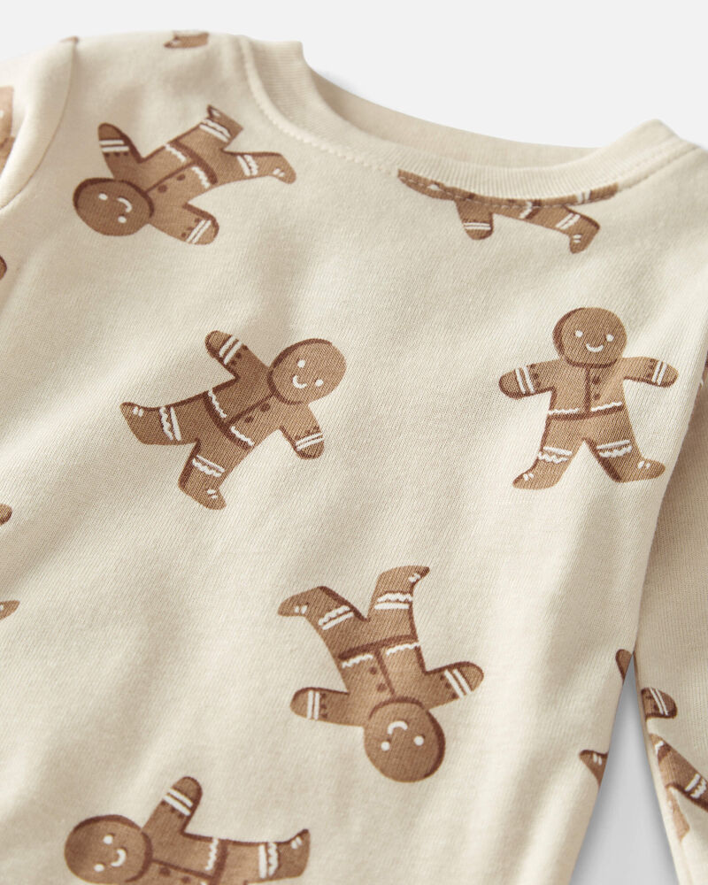 Baby Organic Cotton Pajamas Set in Gingerbread Cookie, image 3 of 4 slides