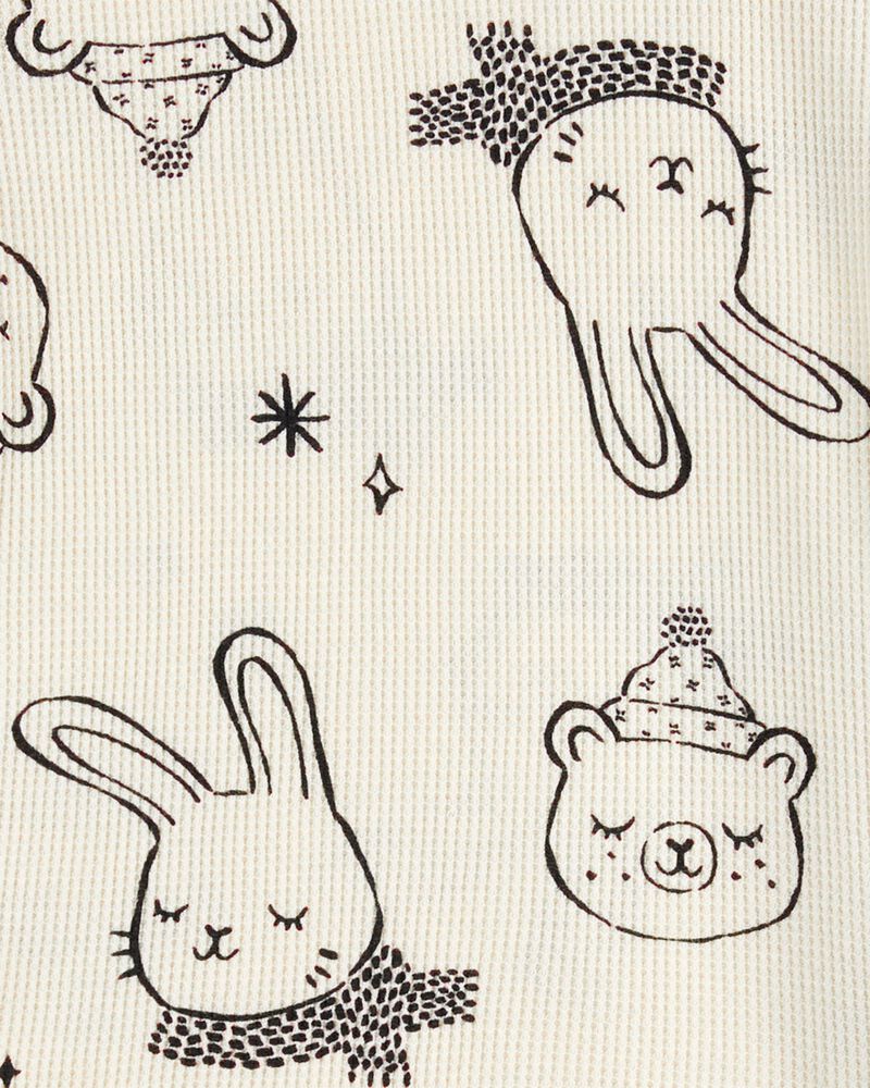 Toddler 4-Piece Bunny Cotton Blend Pajamas, image 3 of 4 slides