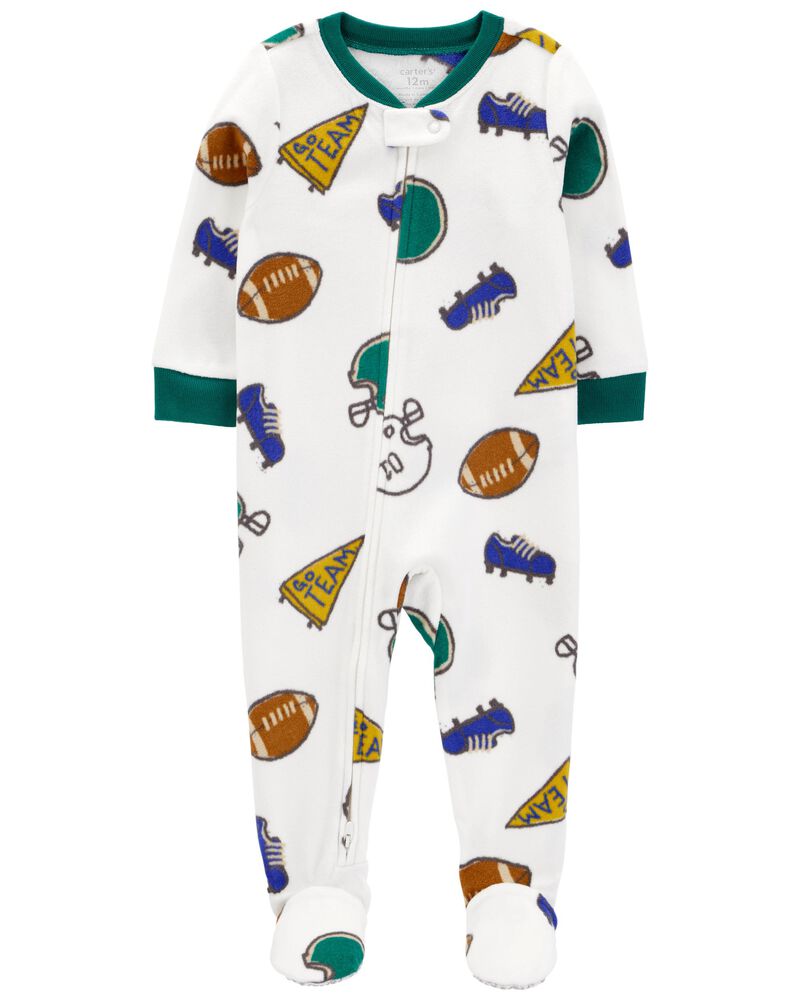 Baby 1-Piece Sport Fleece Footie Pajamas, image 1 of 5 slides