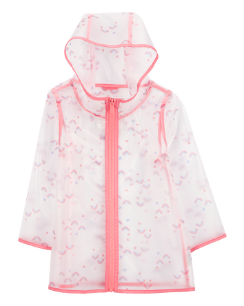 Rainbow Translucent Rain Jacket - Pink, 
