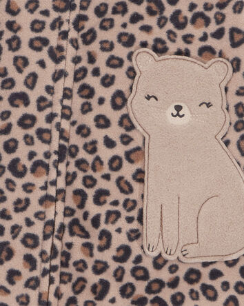 Toddler 1-Piece Cheetah Print Fleece Footless Pajamas
, 
